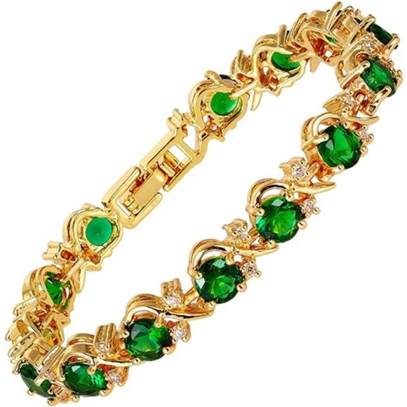 Blossom CZ Tennis Bracelet, 6 Colors, Gold Plated - Picture 5 of 6